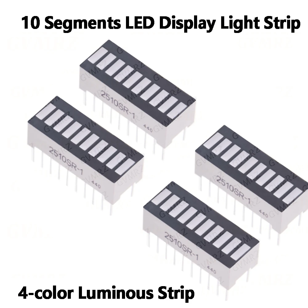 2PCS Blue 10 Segments LED Display Light Strip 4-color Luminous Strip LED Modules Multicolor Bargraph 10 Bar-graph for Arduino