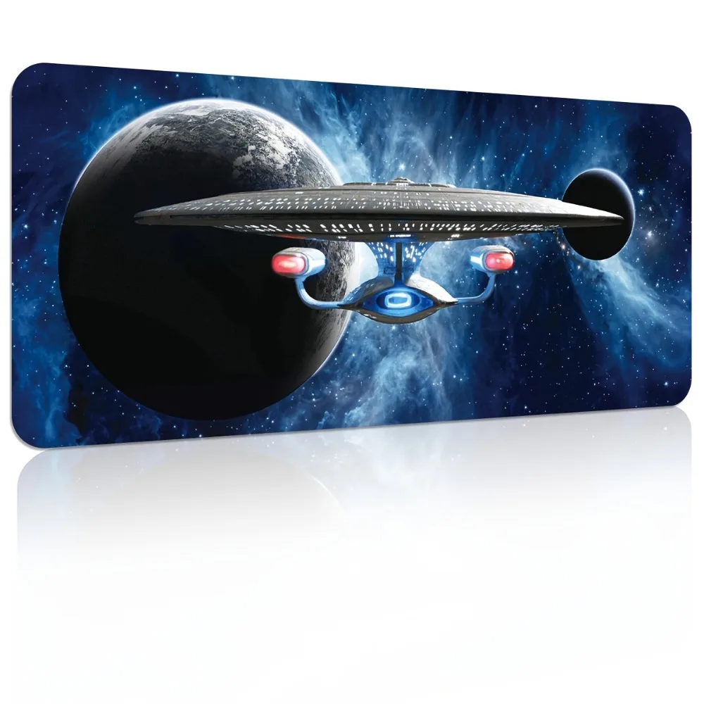 CIFBUY Spaceship Transporter Mouse Pad XXL Gaming Desk Mat 35.4x15.7 Inch Non Slip Rubber Base Stitched Edge for PC Office Home