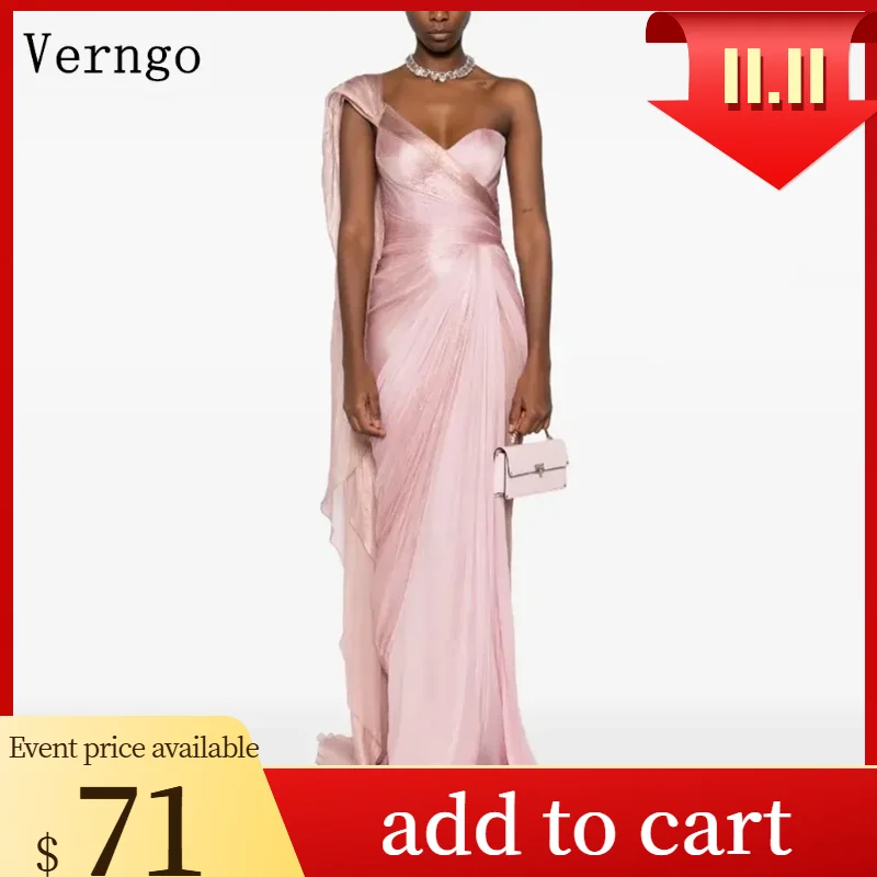 

Verngo Pink Elegant Shiny Prom Gowns Sweetheart Mermaid Formal Occasion Dresses Women Modern Prom Party Dress Customized