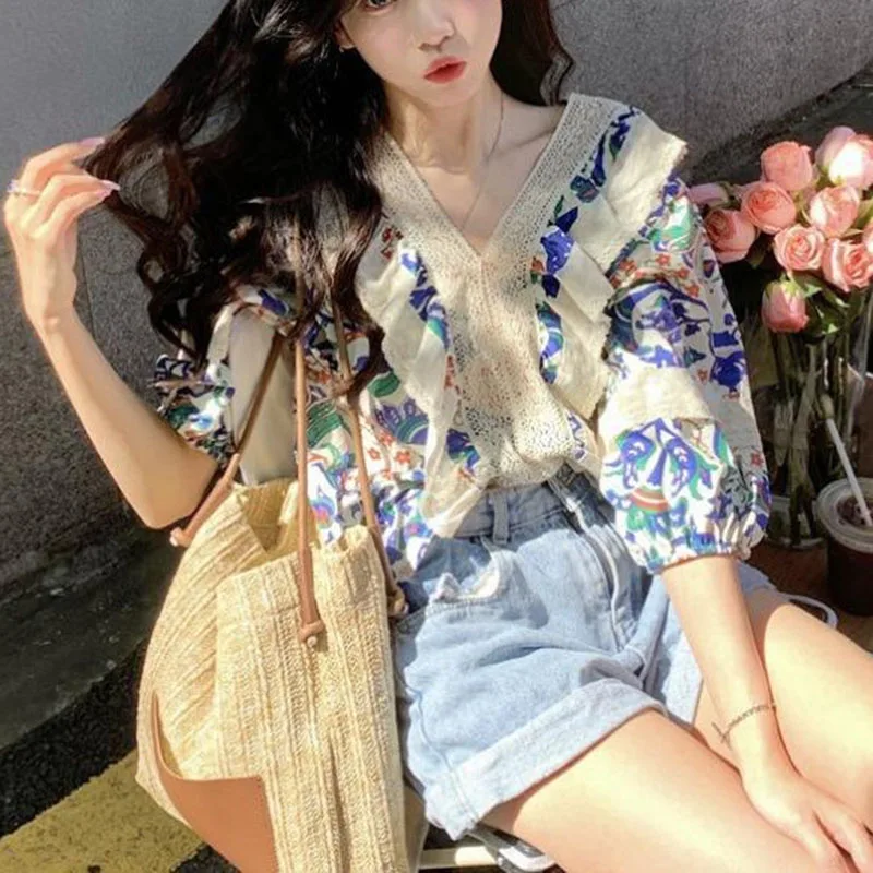 

Japanese Style Blue Stripe Hooded Shirts Women Man Spring Autumn Long Sleeves Loose Casual Hoodies Vintage All-matched Coat Tops