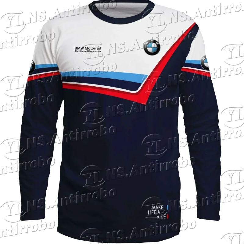 

25 BMW Motorcycle Racing T-shirt Men and Women Riding Suits Breathable and Comfortable Riding Sports Long-sleeved Quick-drying