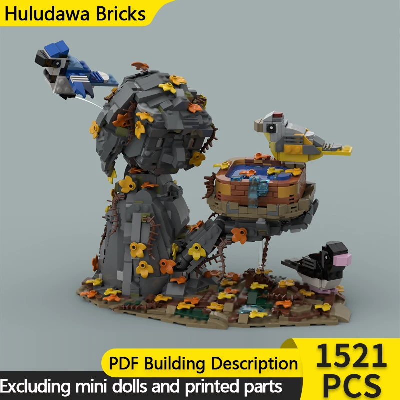 

Модель City Street View MOC, строительные кирпичи, осенняя птичья ванна, модульная технология, детские праздничные подарки, сборные игрушки, костюм