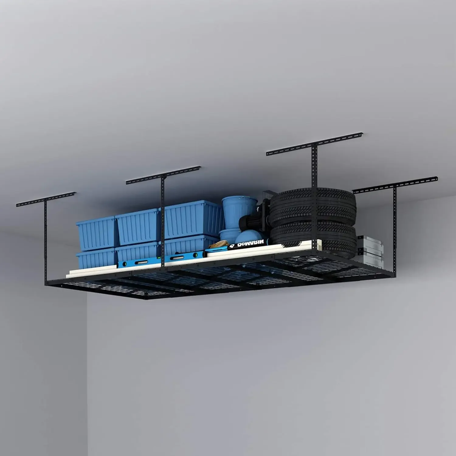 Pro 4x8 Overhead Garage Storage Rack,Adjustable Garage Storage Organization Systerm,Heavy Duty Metal Garage Ceiling