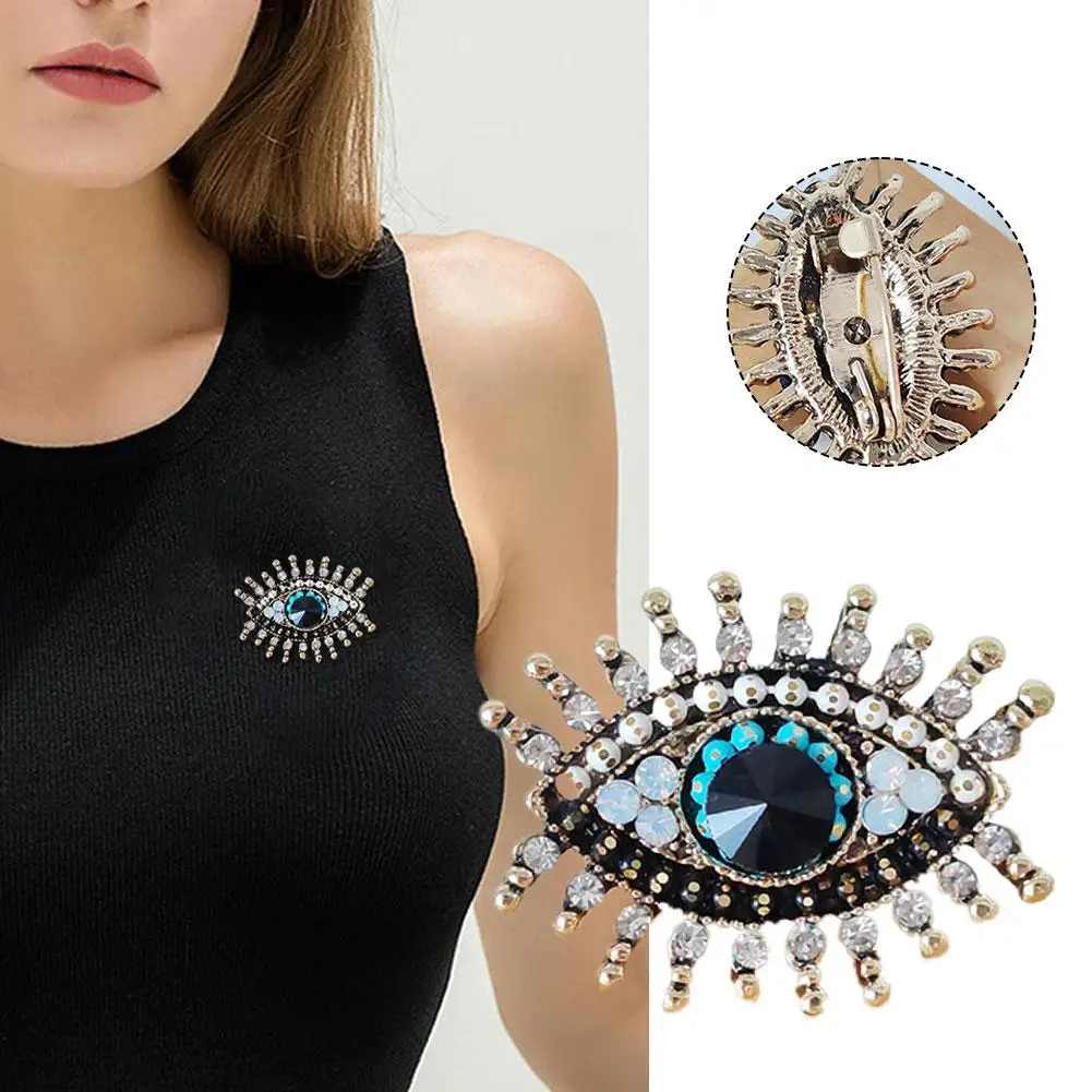 Retro Brooch For Men Women Fashion Demon Eye Brooches Pins Jewelry Accessories Party Gifts 2024 New Trend Cool Thing Z7U8