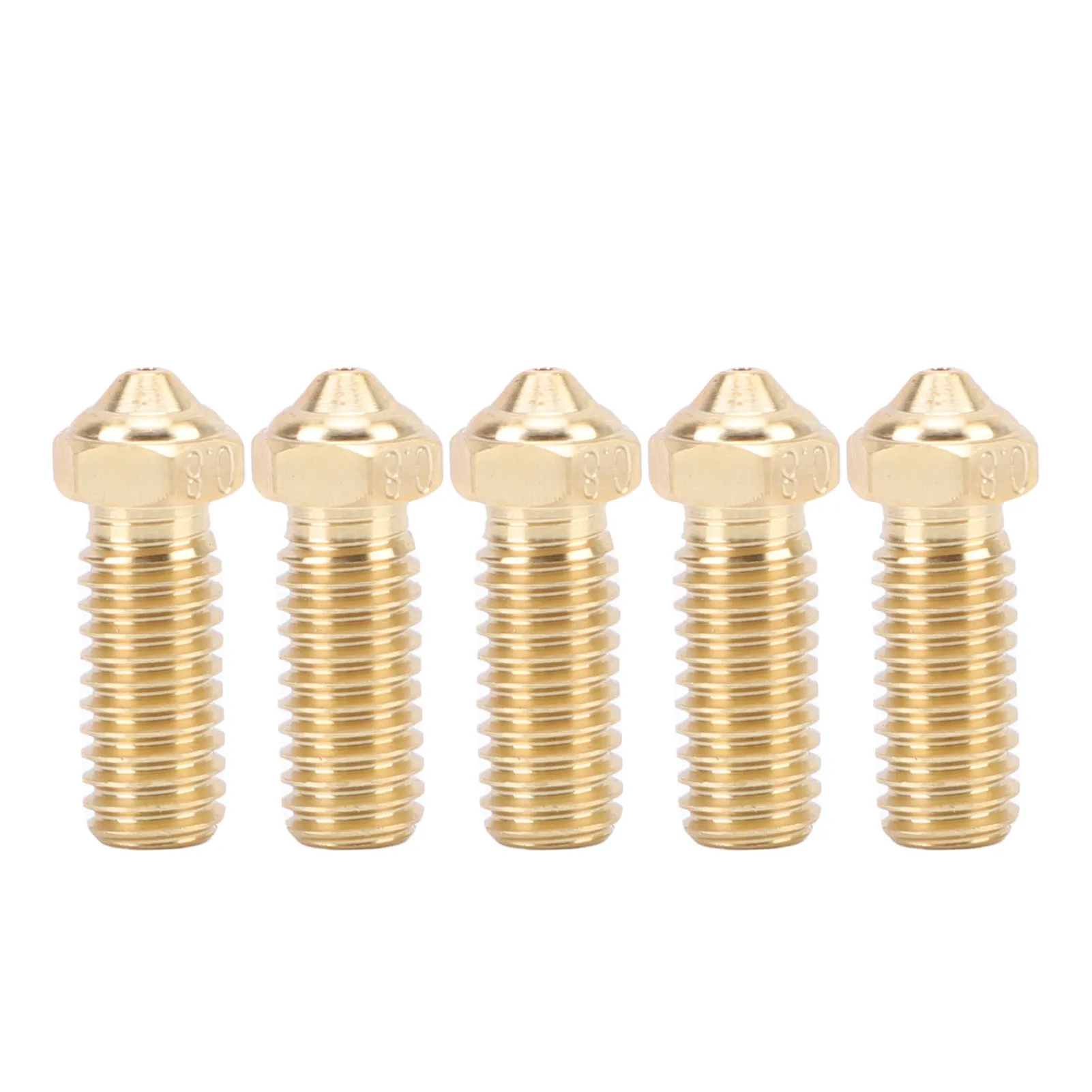 

5 шт., замена сопла Hotend для QIDI Tech X Plus 3, экструдер для 3D-принтера 0,8 мм, латунные сопла, замена сопла Hotend