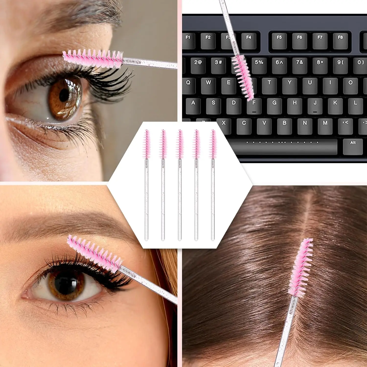 10-delige Mascara Wands Tube Set Herbruikbare Lash Brush Daisy Tube Mascara Brush Bloembuis Wimperborstel Buizen Spoolies