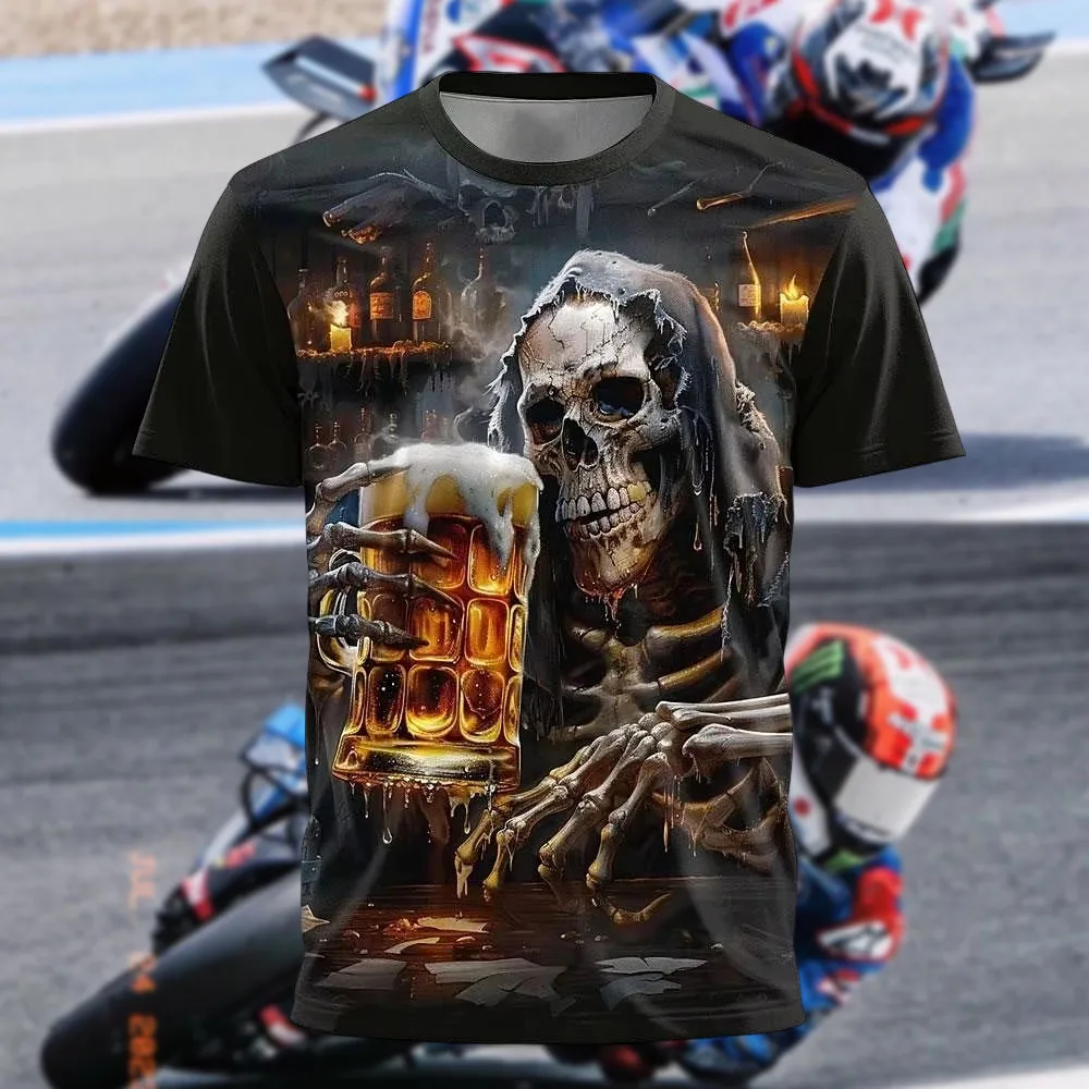 

Durable Heavy-Duty Wash-Resistant Men's 3D Quick-Dry Motorcycle T-Shirt - New Summer Style with Timeless Classic Moto Aesthetics