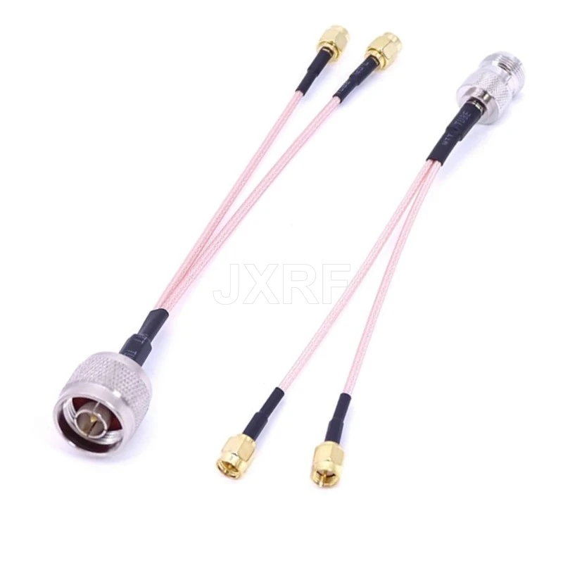 N Male/Female to Dual SMA Male Plug 2XSMA Antenna Adapter Y Type Splitter Pigtail RG316 RF Coax Extension Cable