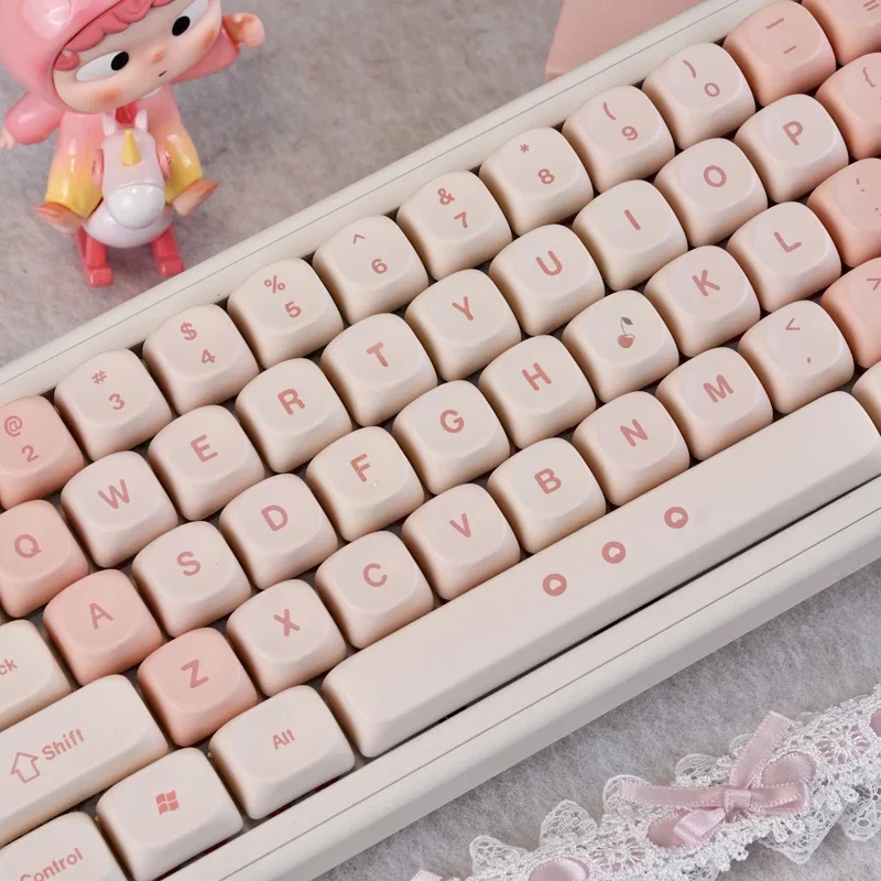 Moa Cherry Keycap Pink PBT Hot Sublimation Custom Personalized Mechanical Keyboard Cap 68/75/87/108 Miles From