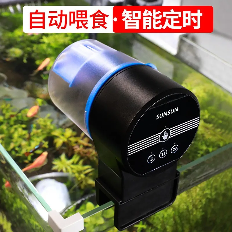 Automatic Fish Feeder for Aquarium,100ml Capacity Auto Feeders Easy to Set Up with Battery