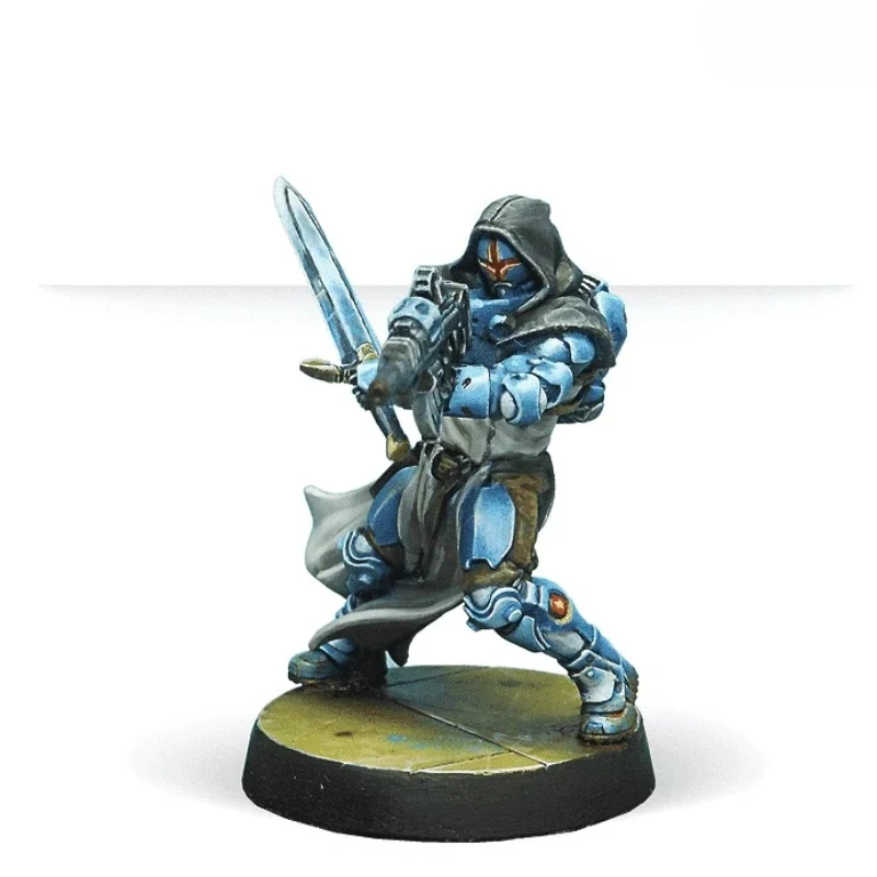 25mm Base Diecast Resin Assembled Model Kit War Game Chess PanOceania Black Friars with Multi Rifle Unassembled and Unpainted