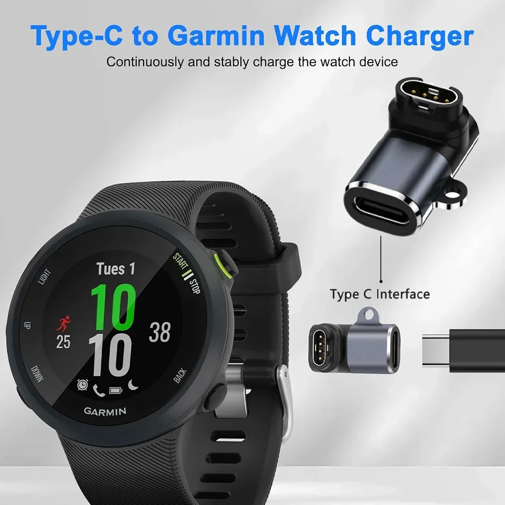 Watch Charging Adapter, USB C Female to Male Adapter Charging Port Compatible with Garmin Fenix 7/7S/7X/6/6X/6S, Etc