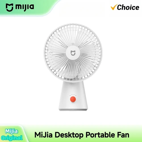 Ventilador de Escritorio Portátil Mijia, Ventilador Eléctrico Mini de Mano Recargable por USB, Ventilador Pequeño Inalámbrico con Enfriamiento por Aire, 4 Velocidades
