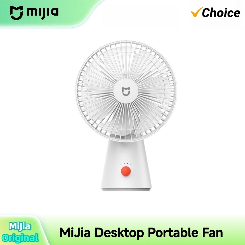  Mijia Portable Desk Fan USB Rechargeable Handheld Mini Electric Fans Cordless Air Cooling Small Fan 4 Gears Speed 