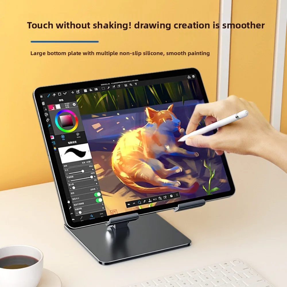 

Portable Adjustable Tablet Stand Multi Angle Foldable Tablet Holder Anti Slip Metal Tablet Phone Bracket Universal