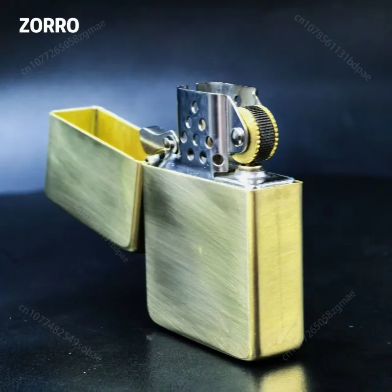 ZORRO 910S Brass 1941 Fuel Lighter, Thick Armor Lighter, Cigarette Accessories, Men's Gift