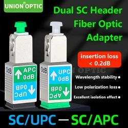 Adaptador de fibra óptica APC/UPC SC macho a APC/UPC SC hembra 0dB atenuador de modo único, convertidor de conector de fibra 1200nm-1600nm