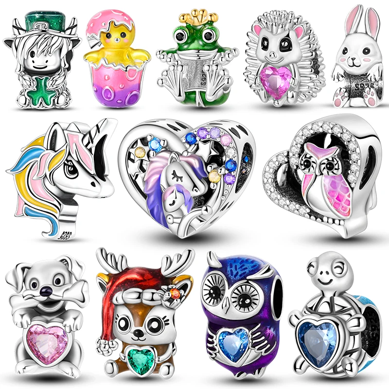 

Original Cute Colorful Animal Shapes Charm Fits 3mm Bracelet Necklace For Women Pendant Beads Luxury DIY Jewelry Making Gifts