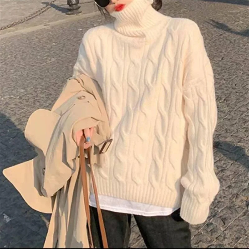 Long Sleeve Autumn and Winter New Loose Pullover Women's Sweater Boutique Slim High-End Casual Sweater LX92