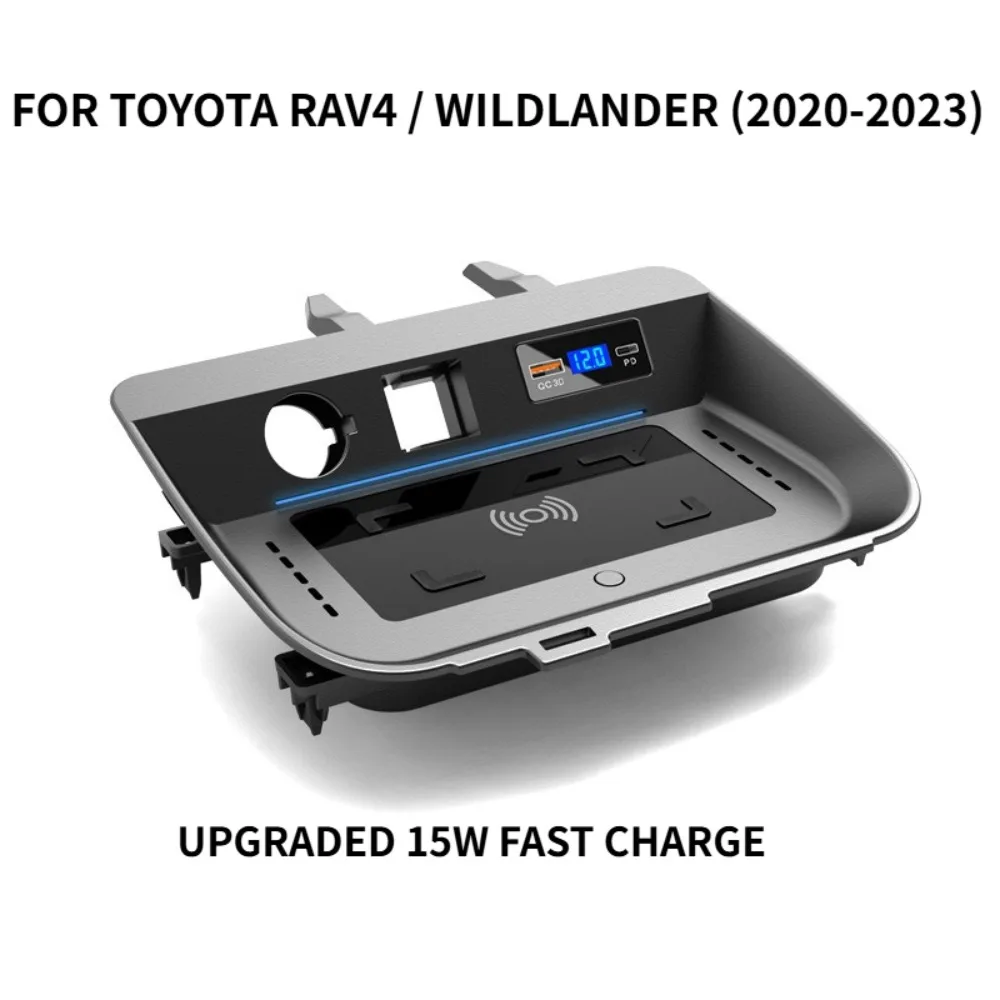 

Wireless Car Charger for Toyota RAV4 Wildlander 2020-2023 Phone Fast Charging Pad with Switch Type-C Port Internal Accessories