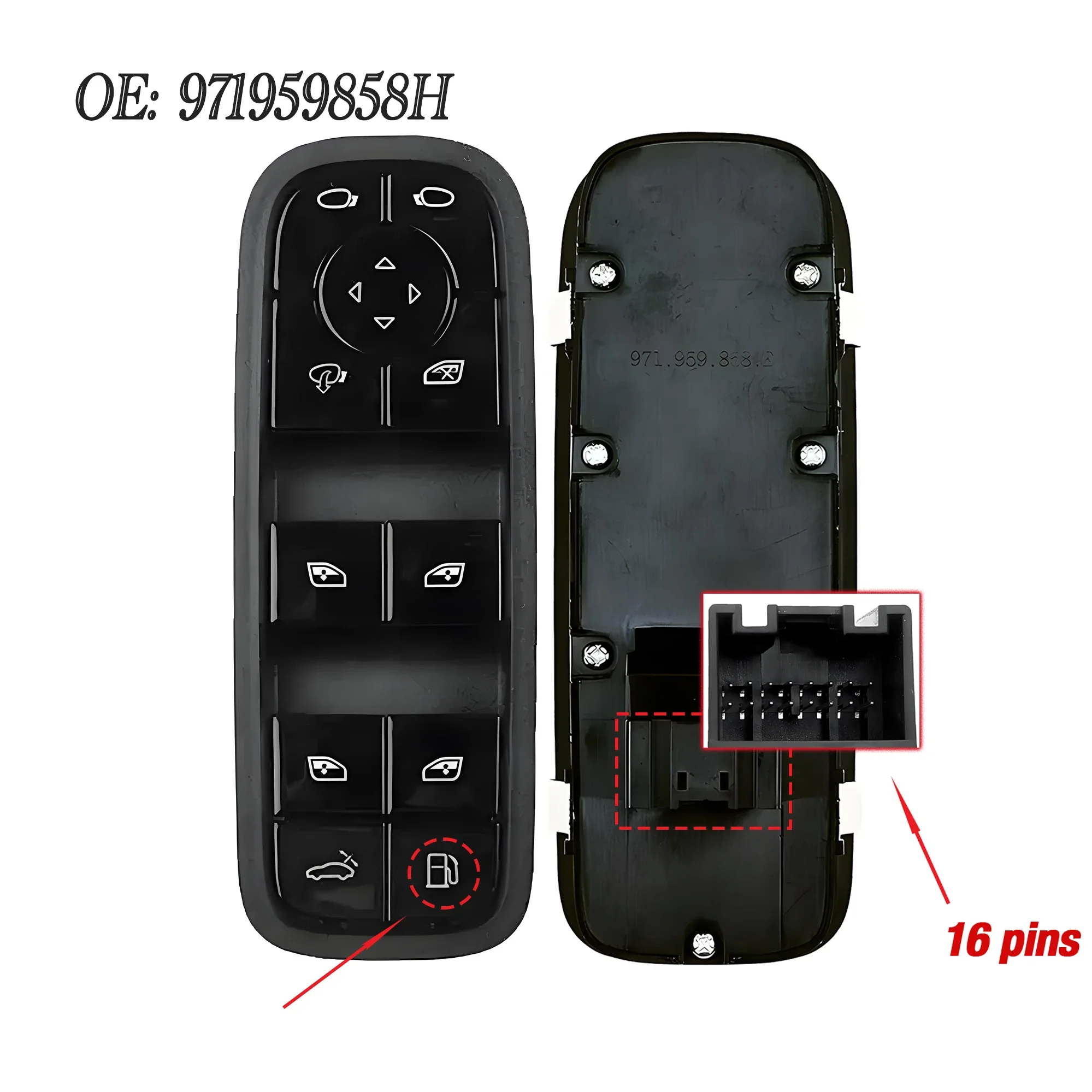 

new 971959858H For Porsche Cayenne Panamera E-Hybrid 2017-2022,Front Left Driver Side Master Power Window Lifter Control Switch