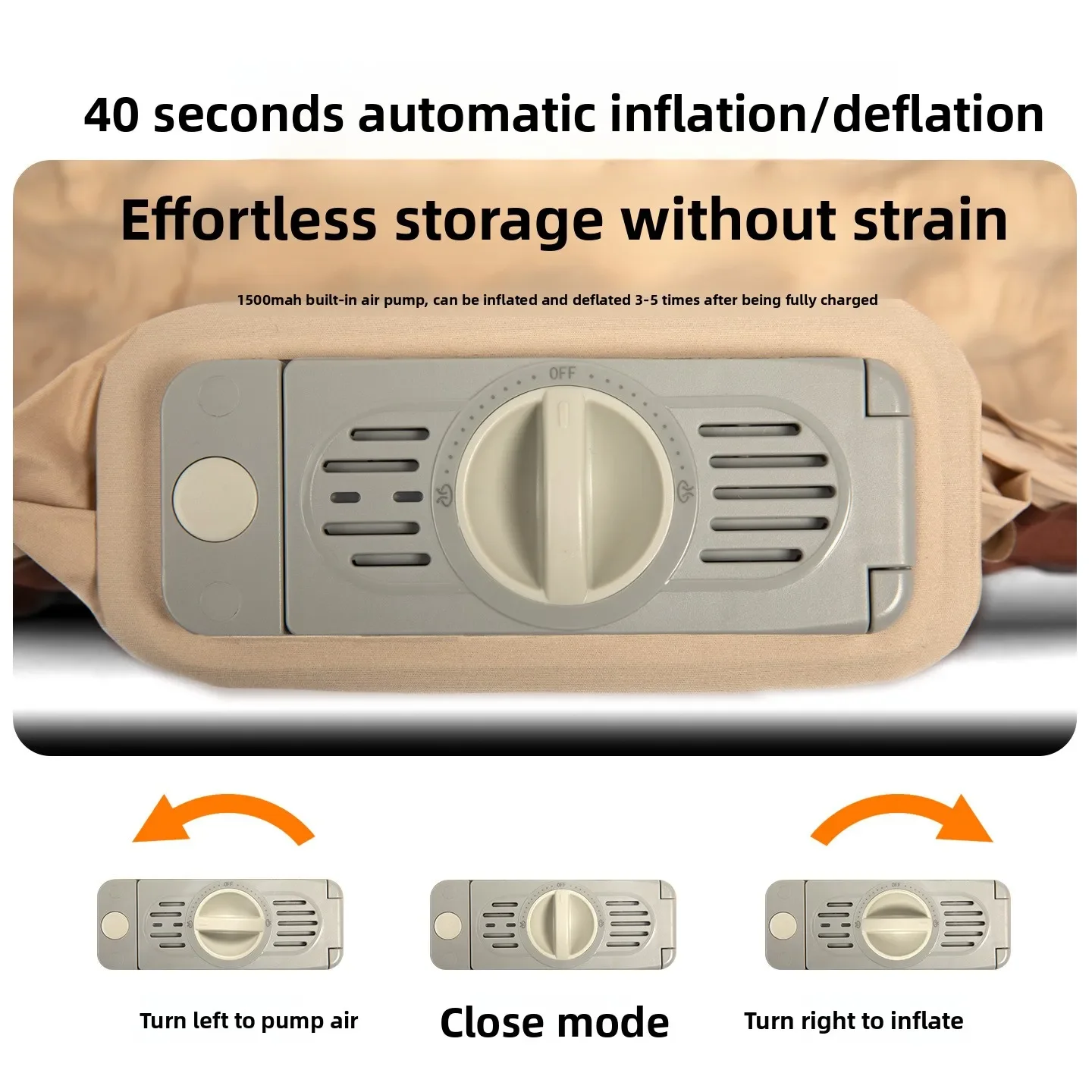 MOUNTAINHIKER Outdoor Camping Air Pump Air Mattress Automatic Air Bed Portable Cheese Mat