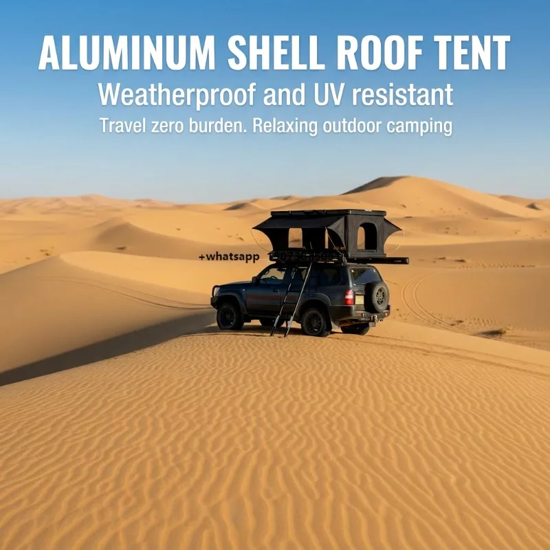 

17cm Ultra-Slim Aluminum Hard Shell Roof Top Tent Hydraulic Auto-Open Waterproof 2-Person Overlanding Car Camping Tent for SUV