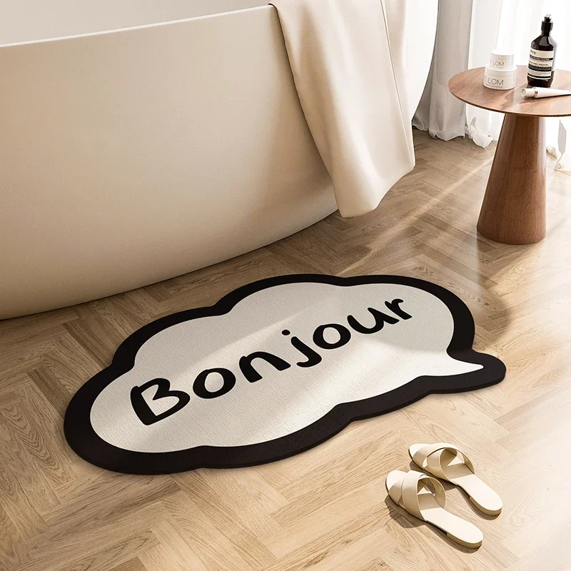 

Absorbent Diatom Mud Soft Mat for Bathroom, Irregular Carpet for Toilet, Quick-drying Area Rug, Non-slip Mat for Home, Luxury Ba