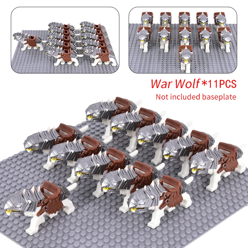 Mittelalterliche Militärsets Kavallerie-Figuren Kriegspferde Bausteine Teile Ritter-Zubehör Spielzeug für Kinder Geschenke