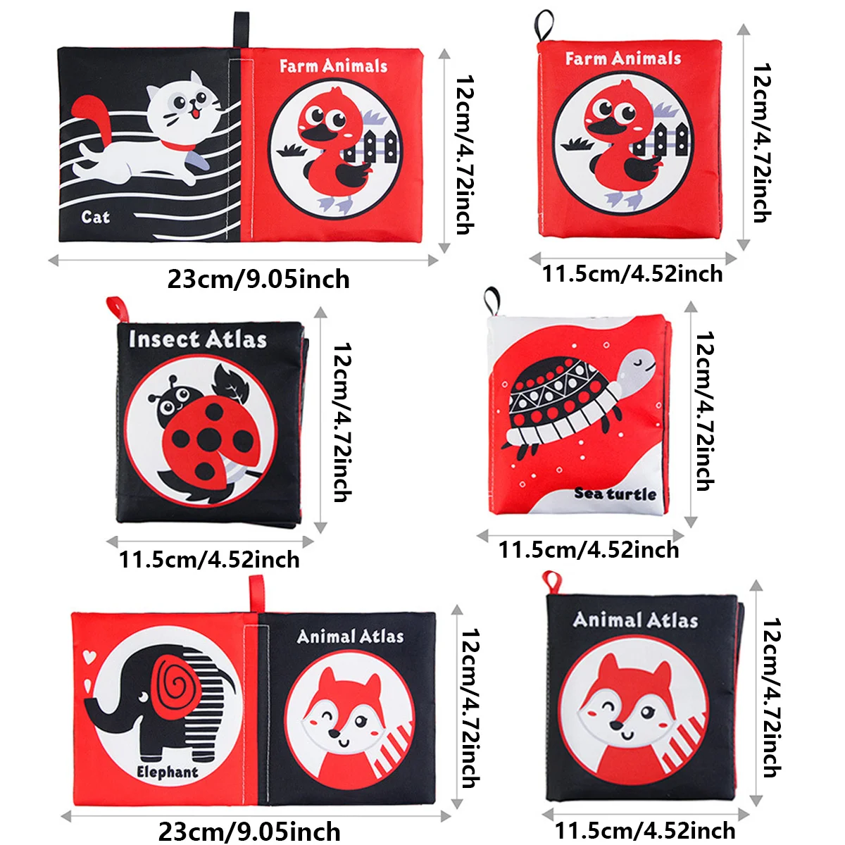 Petit livre en tissu pour bébé, jouet d'éveil, livre en tissu doux pour bébé, livre tactile multi-pliages