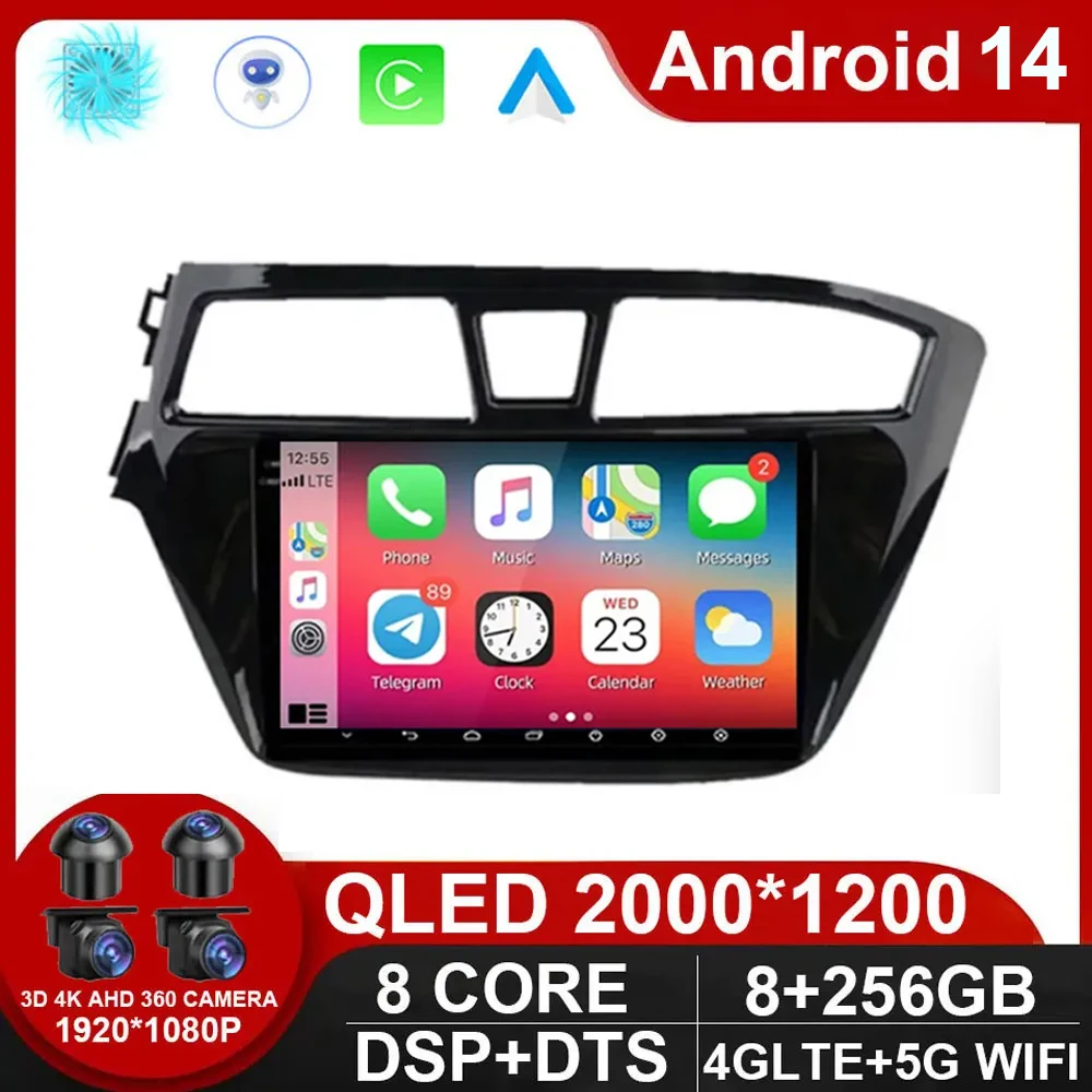 

Android 14 Car Radio For Hyundai I20 LHD 2015 2016 2017 2018 Stereo GPS Carplay Auto Multimedia Player Navigation NO 2Din DVD