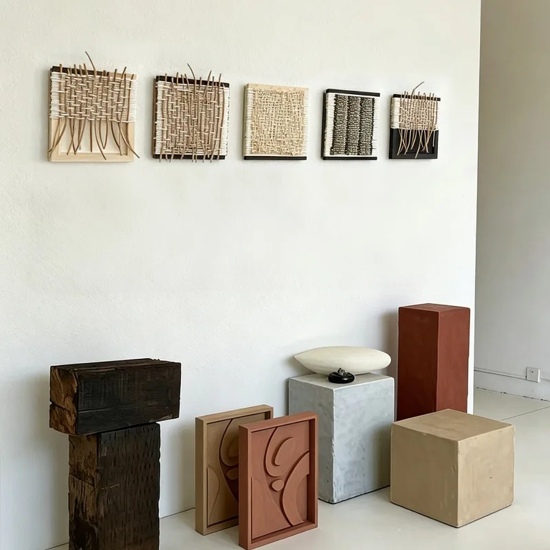 Hand-woven decorative paintings, wabi-sabi three-dimensional wall decoration, Chinese ancient style homestay room