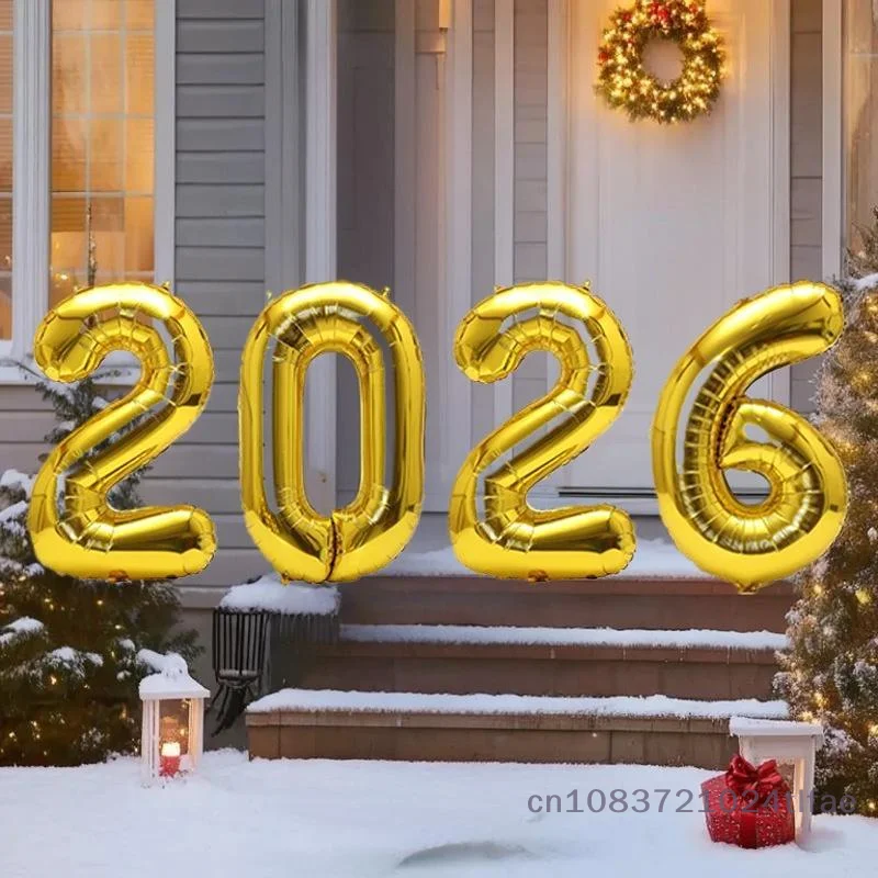 1 قطعة 2026 عدد احباط بالون "سنة جديدة سعيدة" ليلة الطرف الديكور كابينة تصوير الدعائم عيد الميلاد لوازم ديكور المنزل #2