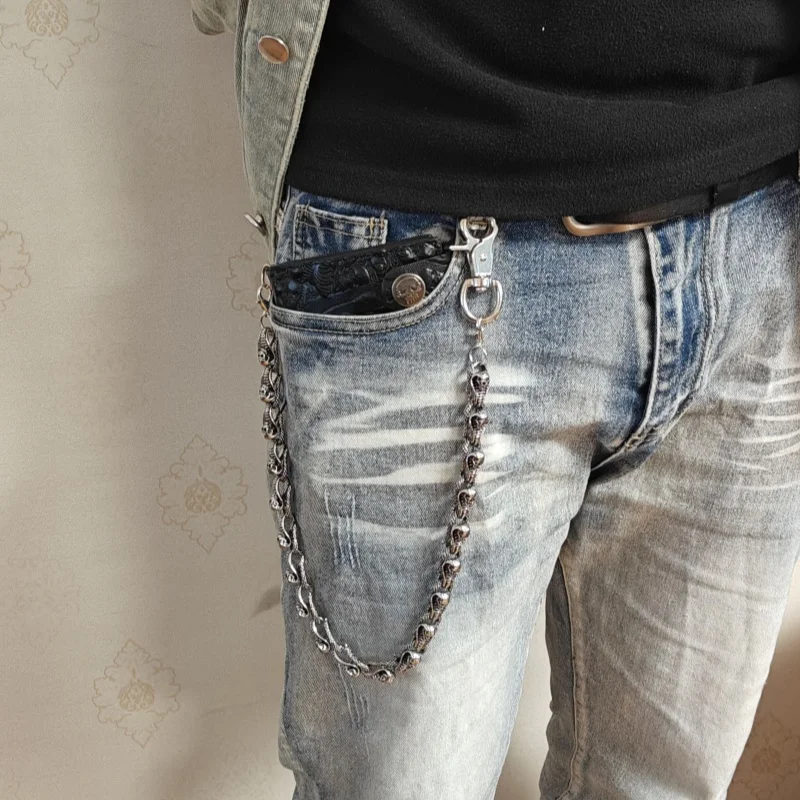 Retro Skeleton Wallet Chain Fashionable Men And Women Anti Theft Key Chain One's Waist Luxury Accessories Hip Hop Jewelry Gifts