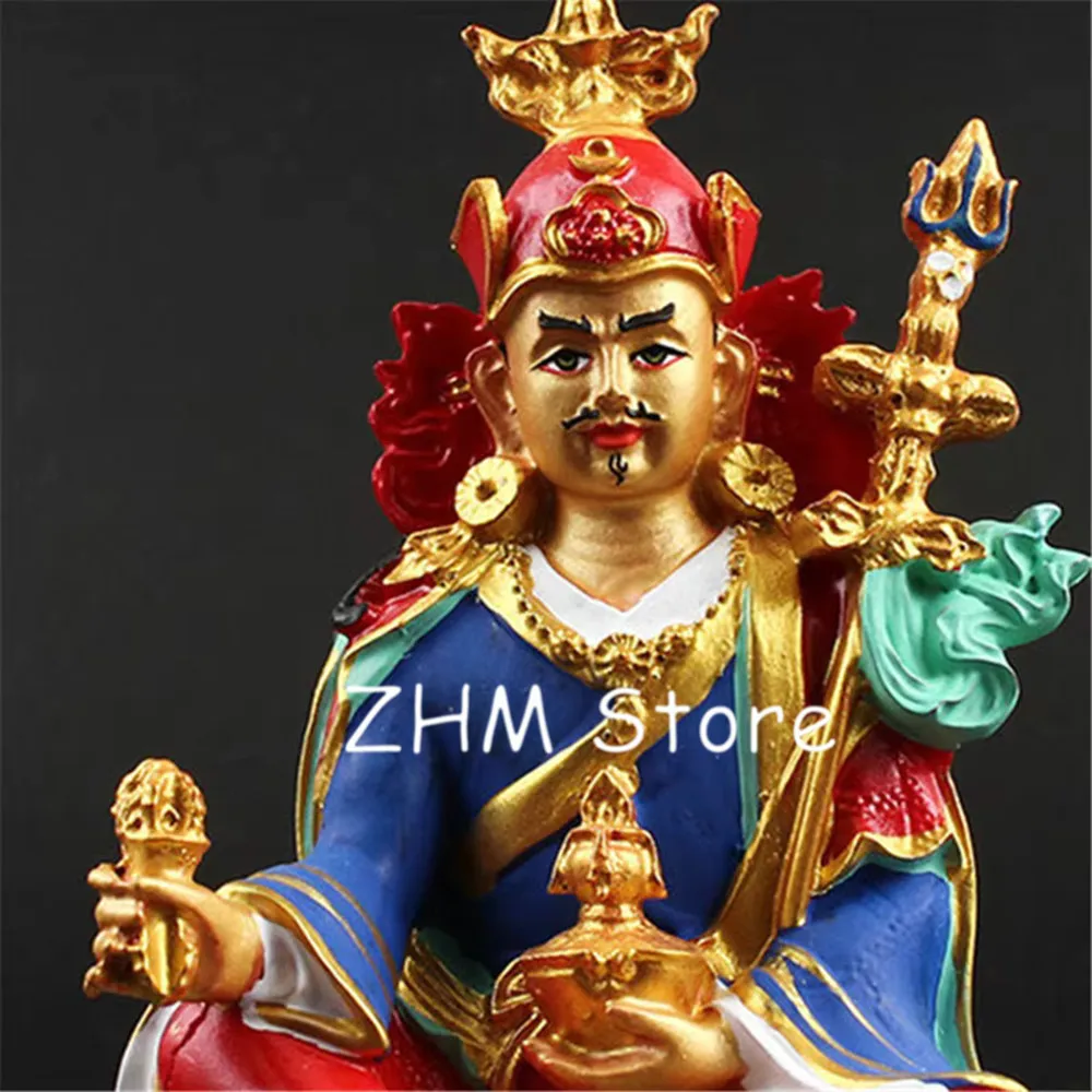 Buddhist Tantric Supplies Padmasambhava Figurine Constant Auspicious Exquisite Hand Painted Resin Solemn Buddha