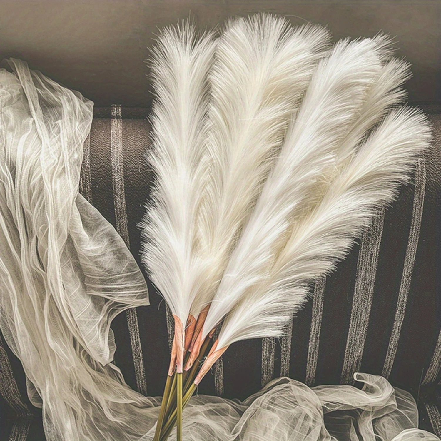 Идеально подходит для свадебной вечеринки, дня рождения, Дня святого Валентина, подарка на День матери — большие мягкие пушистые натуральные искусственные 31,5-дюймовые искусственные пампасы