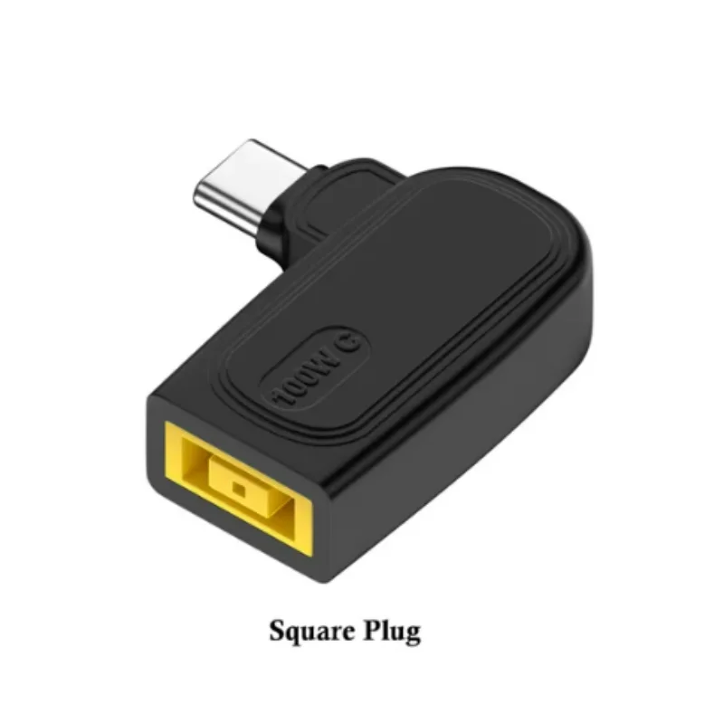 100 واط تيار مستمر مربع التوصيل لينوفو شاحن الكمبيوتر المحمول إلى USB C PD محول الطاقة محول نوع C كابل شحن سريع الحبل لماك بوك