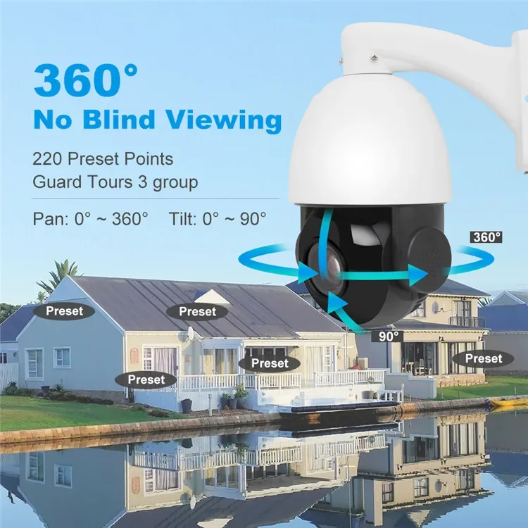 กล้องล่าสัตว์ไร้สาย 5MP ซูม 30 เท่า PTZ 1080P กล้องวงจรปิด 4G สำหรับภายนอกอาคาร กล้อง IP พร้อมซิมการ์ด