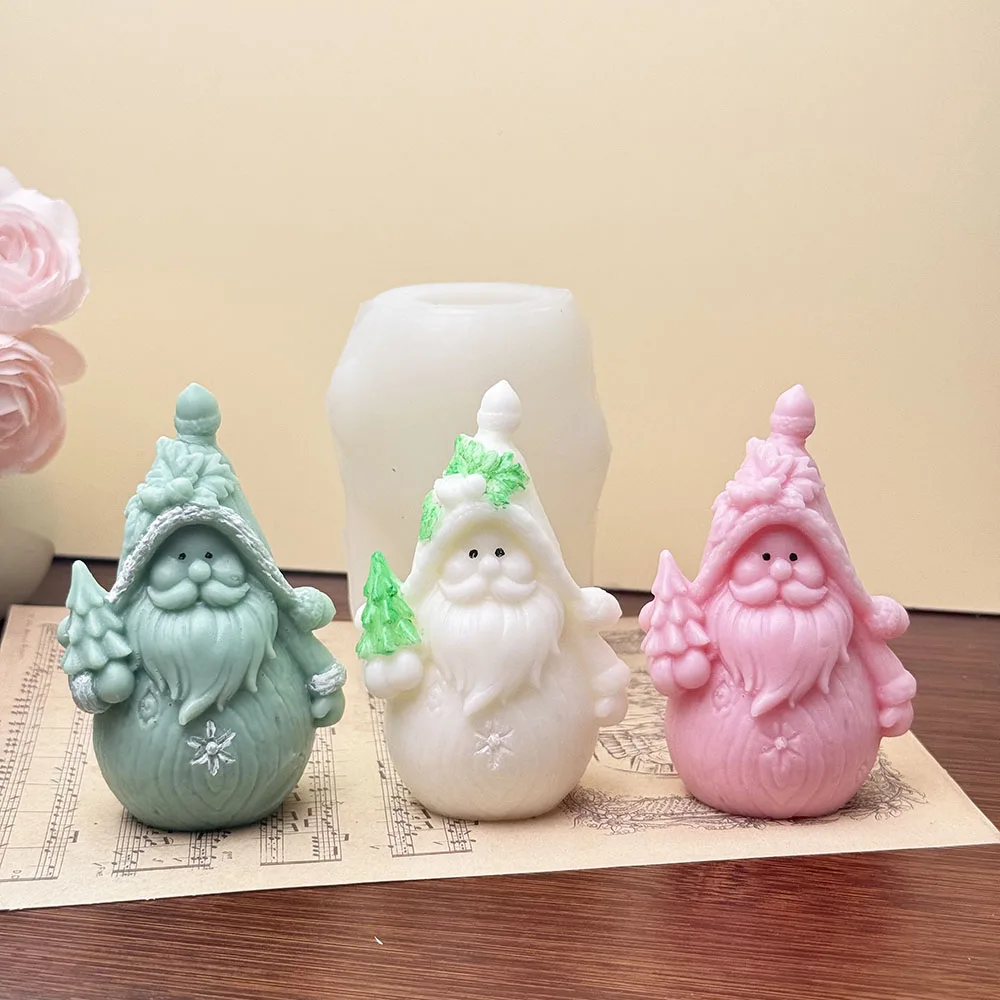 Christmas Tree Scarf Snowman  Silicone Mold DIY Resin Gypsum Candle Mould Decoration Forms Molds Factory Supplier