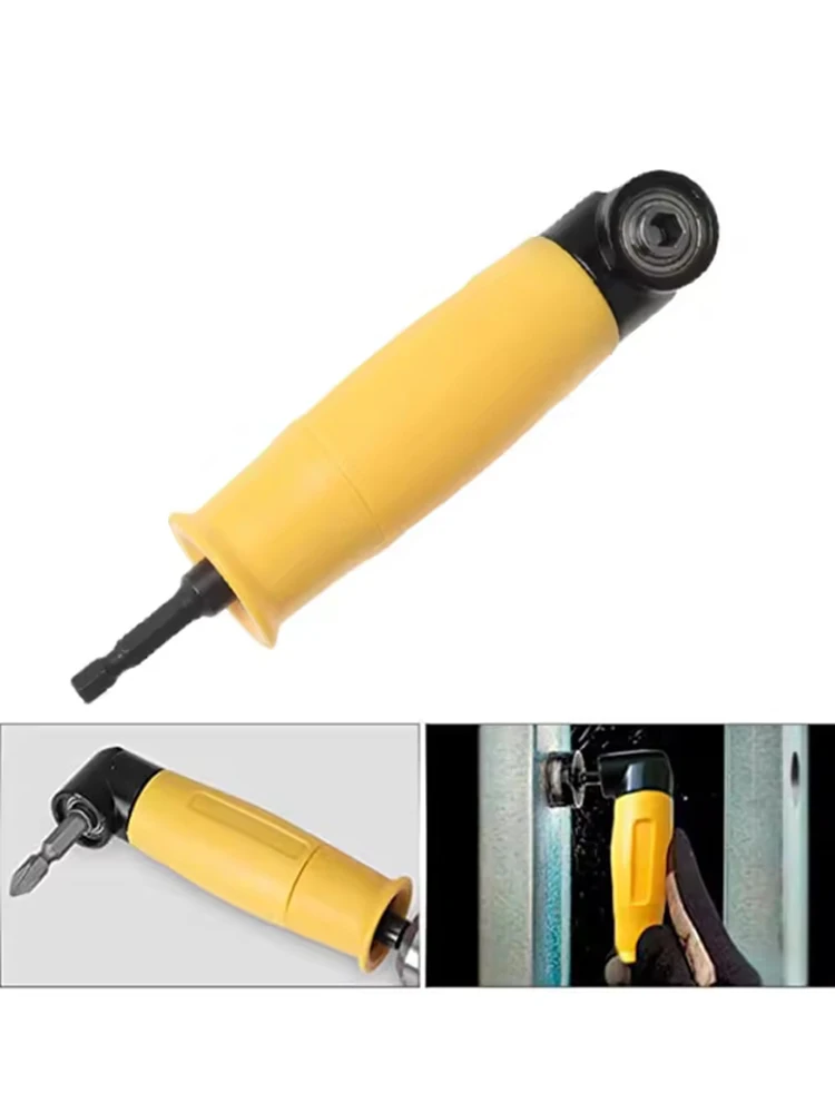 Hexagonal Handle  90 Degree Extended Corner Tool Right Angle Screwdriver Connector 1/4 Inch Hex Drill Bit Tool Accessory