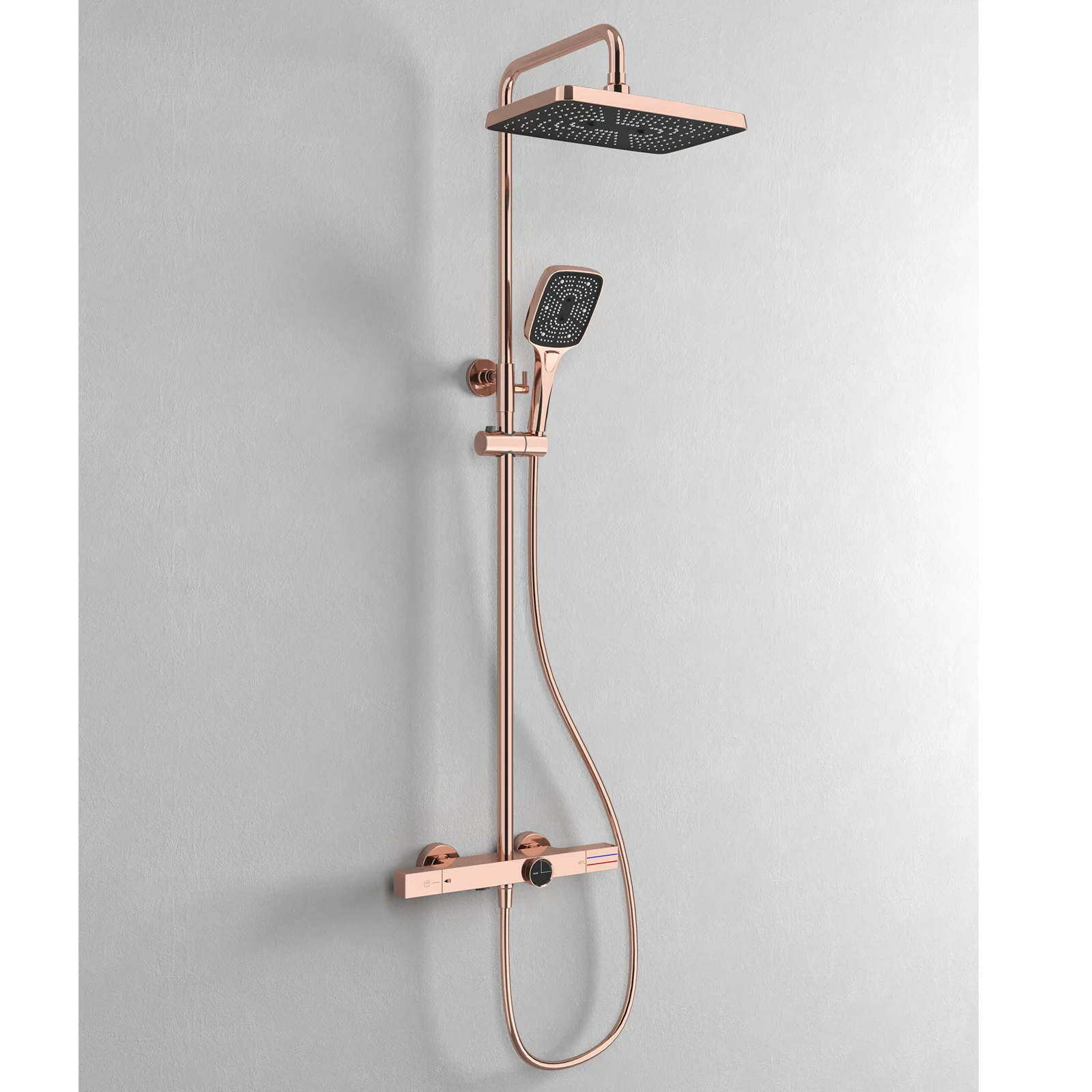 Household Bathroom Constant Temperature Three-function Bathroom Surface Shower Rose Gold Wall Shower Set