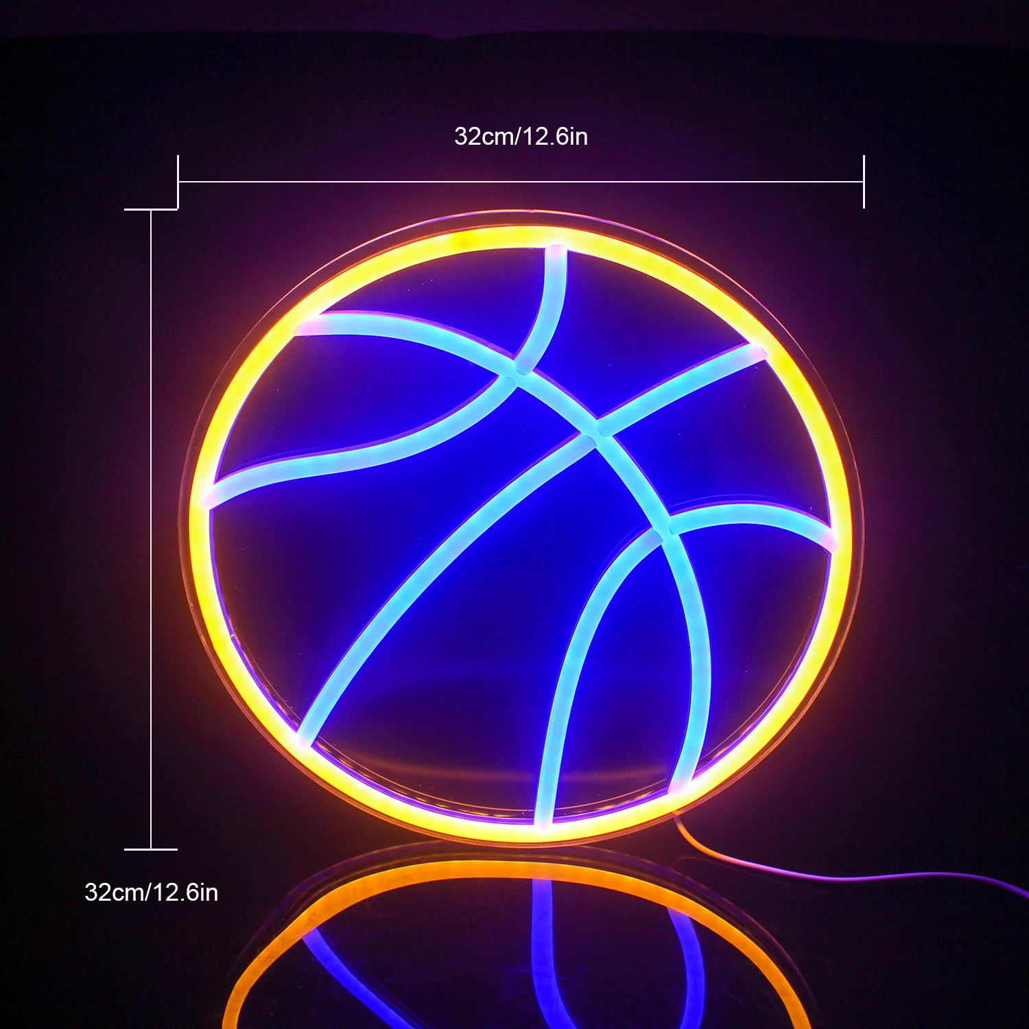 Enseigne au néon de basket-ball, décoration murale de chambre à LED, USB 62, lumières acryliques pour salle de sport, fête, décoration de club sportif, lampe avec logo artistique