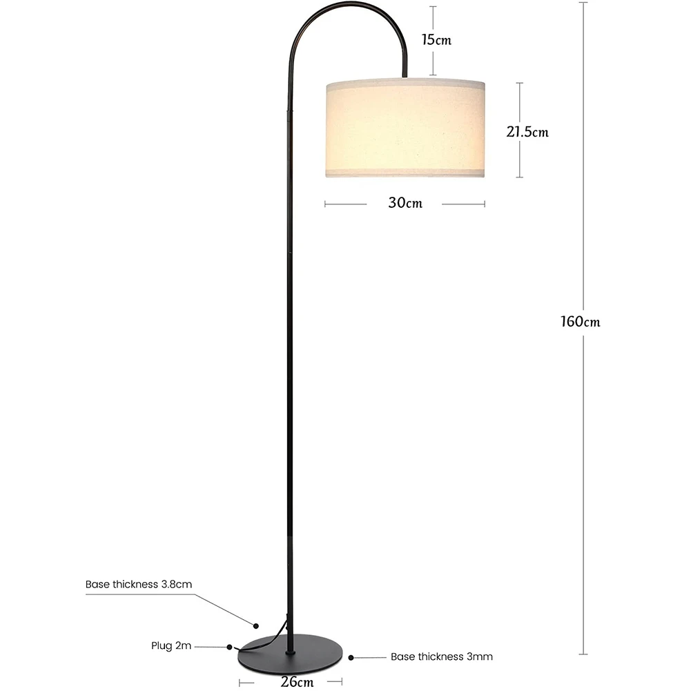 Imagem -03 - Lâmpada de Assoalho Led Regulável Lâmpada de pé com Base Circular de Ferro Fundido com Função de Controle Remoto Arco de Brilho Ajustável de Modos