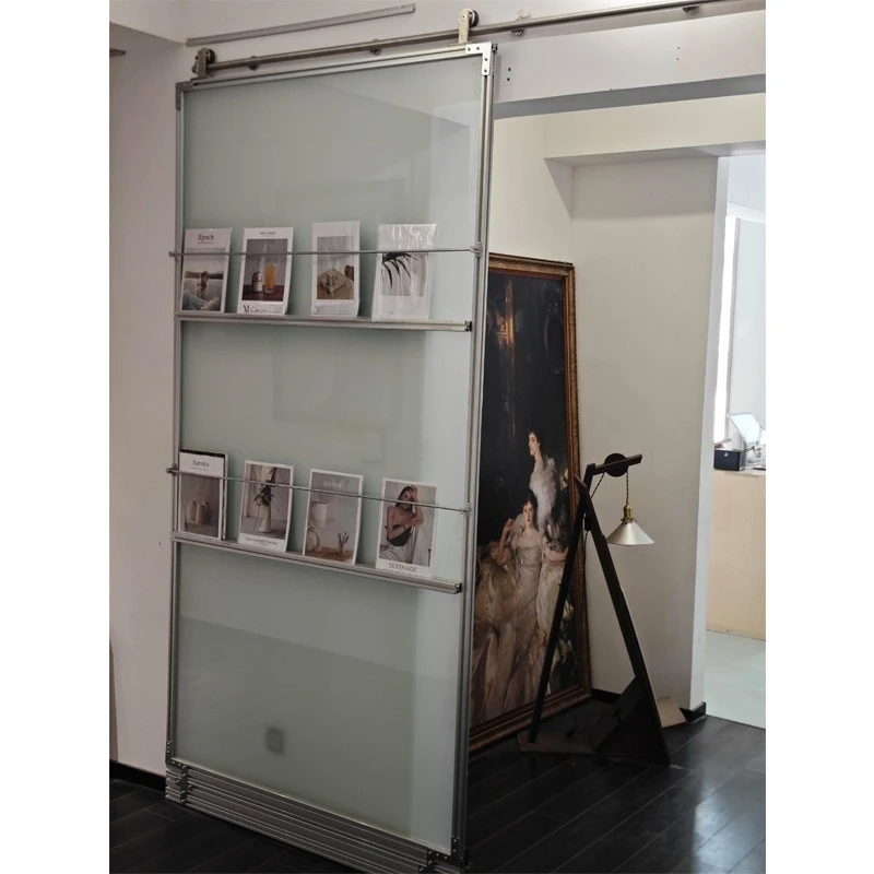 

Aluminum profile metal glass door partition sliding door aluminum alloy office glass door creative integrated