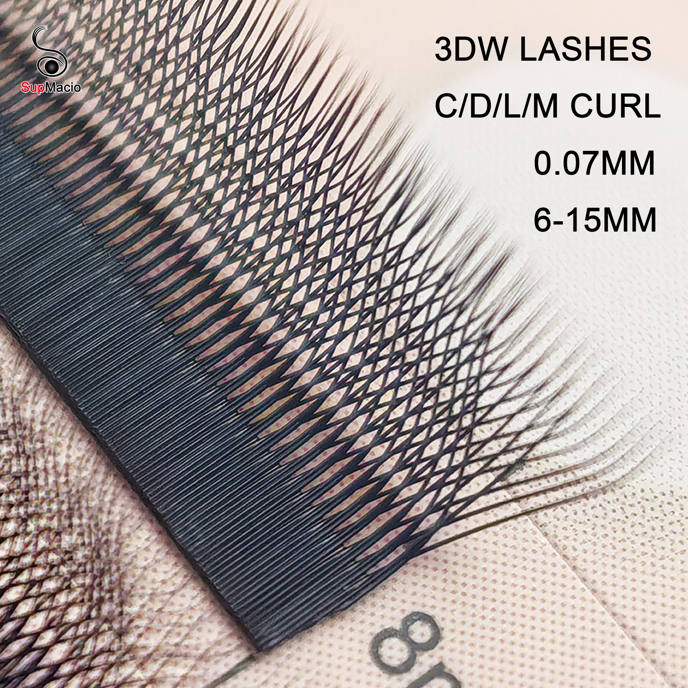 

Supmacio LU M L Curl 3DW Eyelash Extensions W Shaped Eyelashes Cilios 3D Premade Fan Lashes Makeup 0.07 Volume Bundle