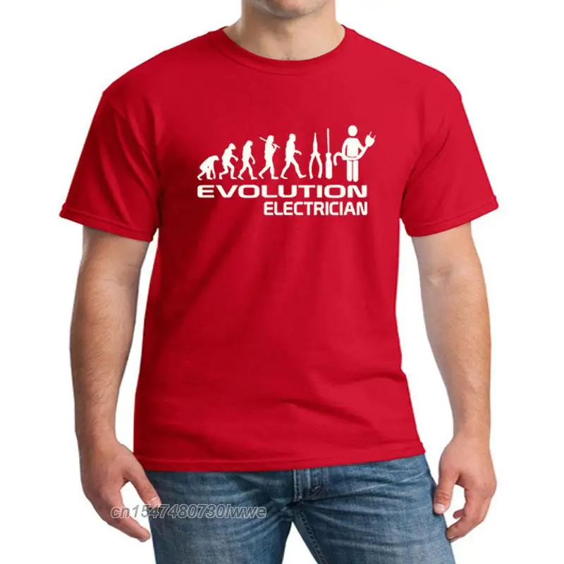 Evolution Of Electrician Funny Mens T-Shirt Male Shirt Casual T Shirt Top Harajuku Streetwear Plus Size Tees