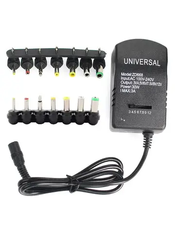 Adjustable Adapter Power Supply Charger Multi Voltage AC 220V TO DC 3V 4.5V 6V 7.5V 9V 12V EU US Converter Adapter Plug 7 30W