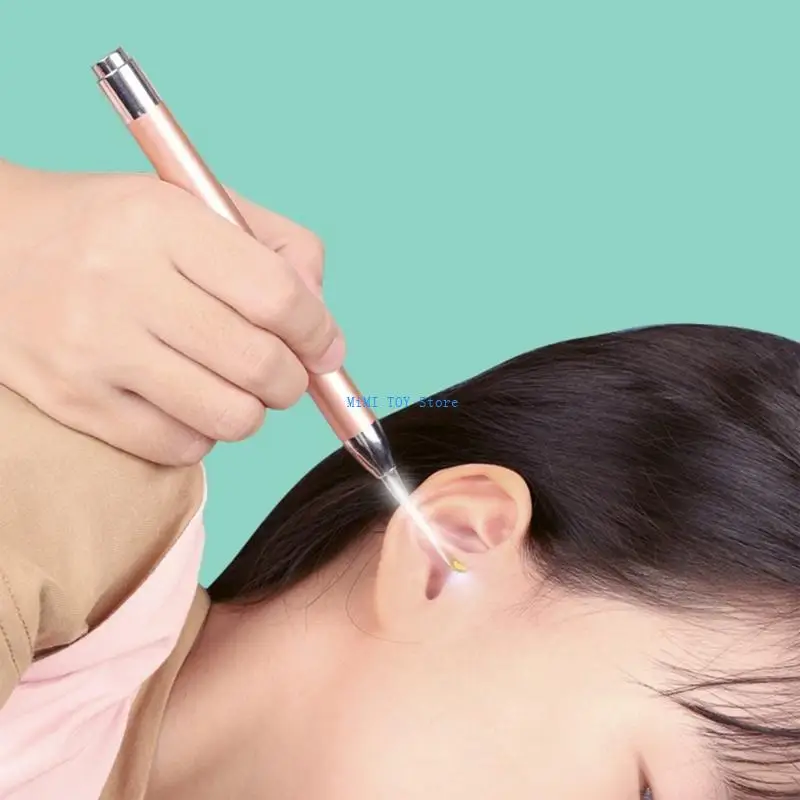 

24BE LED Flashlight Ear Wax Remover Tool Baby Ear Wax Cleaning Tools Infant Ear Picker Earwax Pick Spoon with Screw Spoon Tip