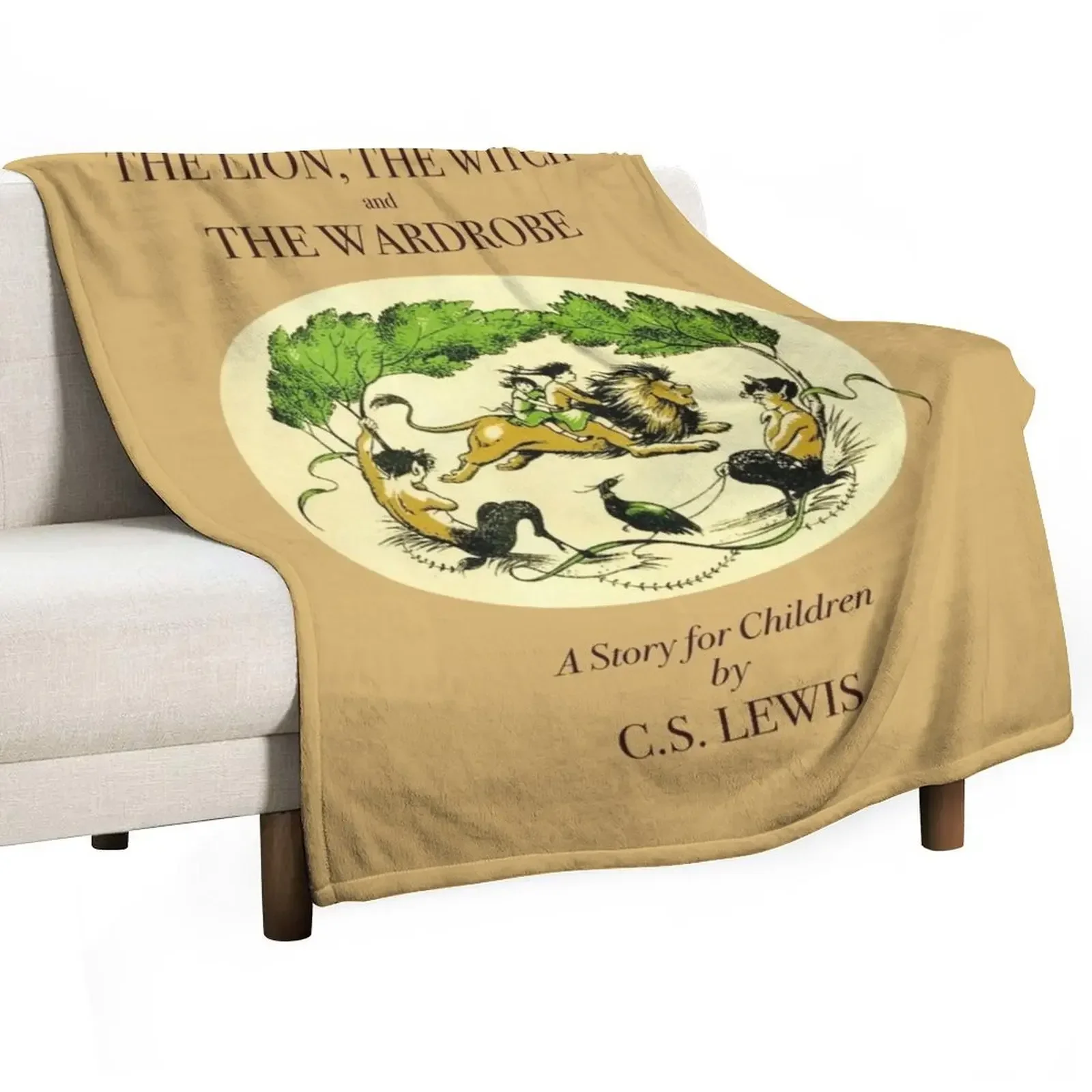 

The Lion The Witch And The Wardrobe Narnia classic vintage cover illustration Throw Blanket Comforter Summer Beddings Blankets