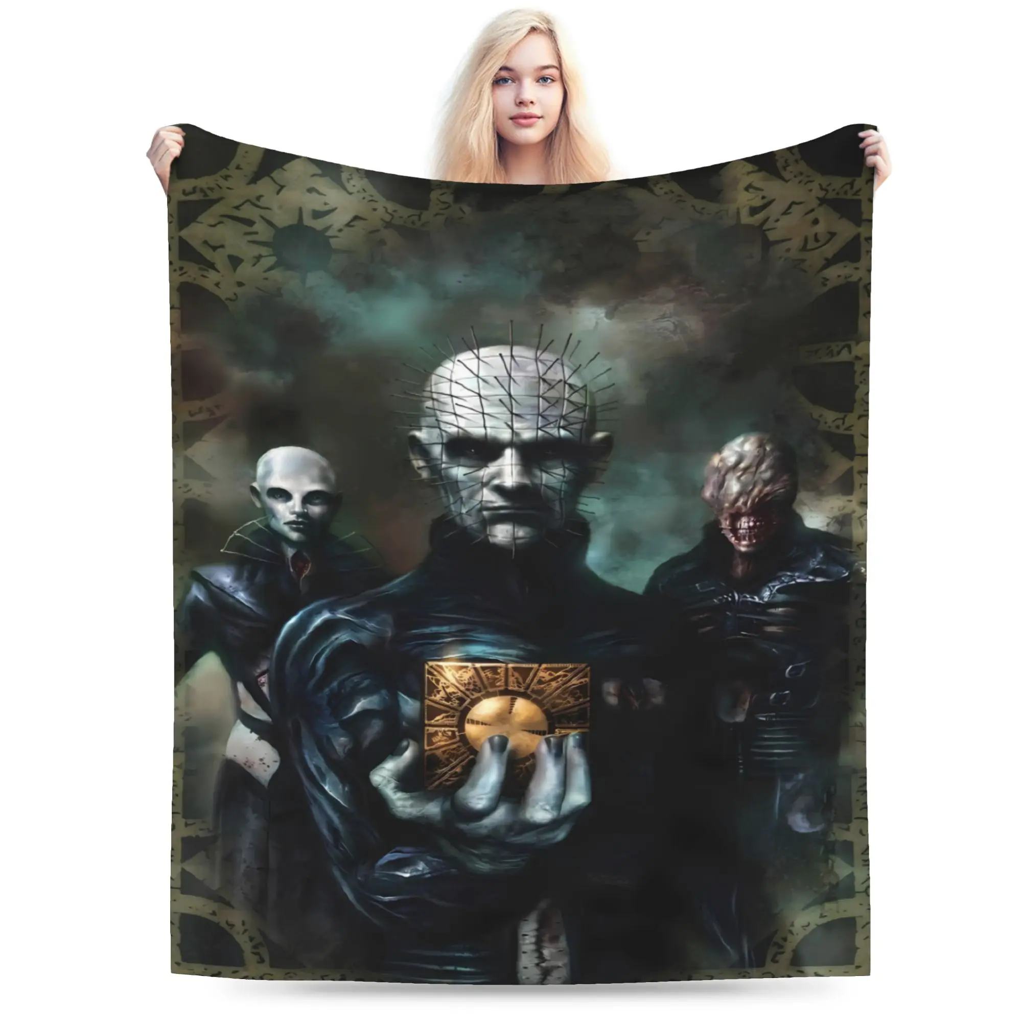 Hellraiser Pinhead Lament Blanket Quality Super Soft  Bedding Throws Spring Girls Boys Couch Bed Aesthetic Bedspread